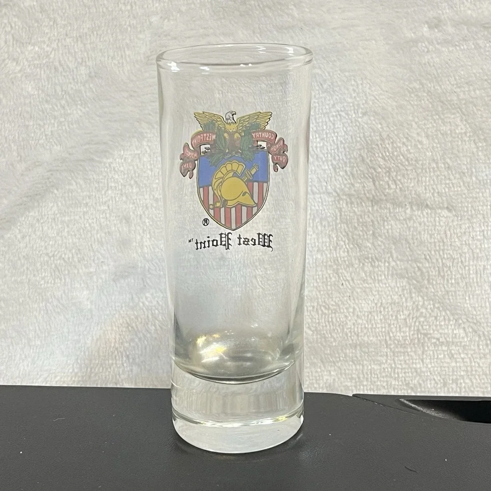 West Point US Army Military Academy  Tall Shooter Shot Glass Crest Design